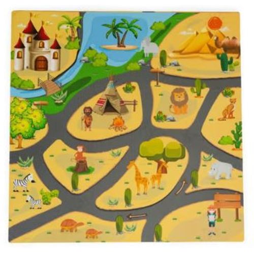 Eco Toys Podloga Za Igru Za Decu Safari Puzzle 9 Elemenata 93X93Cm slika 3