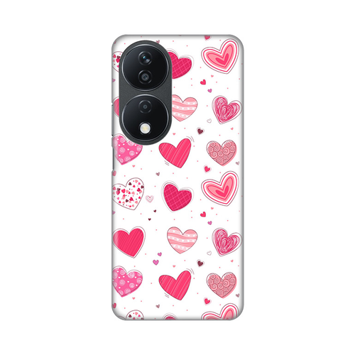 Torbica Silikonska Print Skin za Honor X7b Pink Hearts slika 1