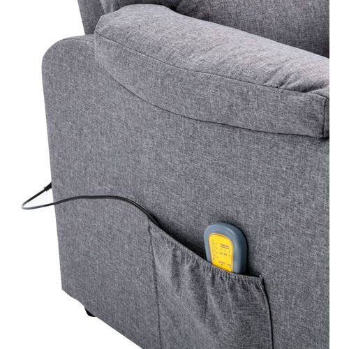 Električna masažna fotelja od tkanine svjetlosiva slika 9