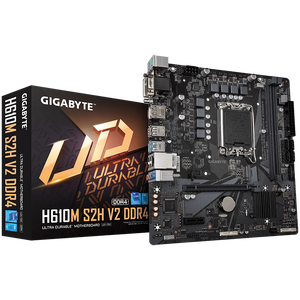 GIGABYTE Mainboard Desktop H610M S2H V2 DDR4 (LGA1700, 2xDDR4, 1xD-Sub, 1xDVI-D, 1xHDMI, 1xDP, GLAN, 1xPCI Express x16 4.0, 1xPCI Express x16 3.0, 1xM.2, 4xSATAIII, 4xUSB3.2 Gen1, 4xUSB2.0/1.1) mATX