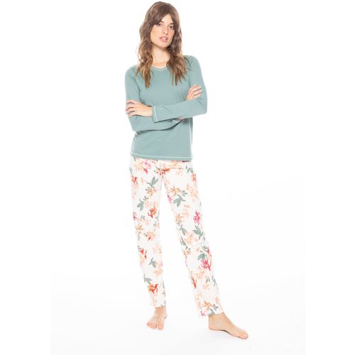 Ženska pamučna pidžama s hlačama cvjetnog uzorka slika 7