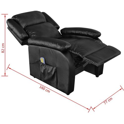 Masažna stolica od umjetne kože crna slika 1