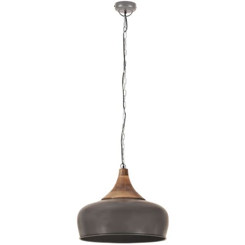 Industrijska viseća svjetiljka siva od željeza i drva 45 cm E27 slika 18