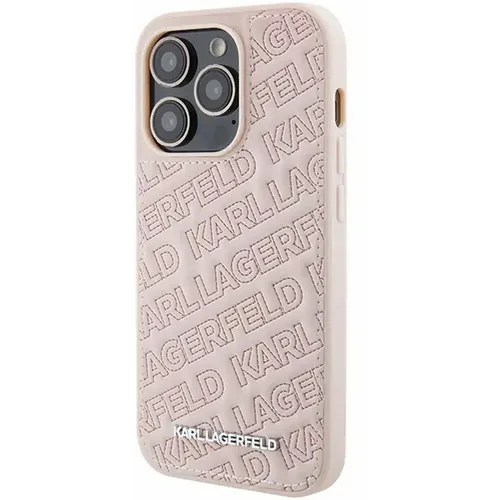 Originalna torbica KARL LAGERFELD Hardcase KLHCP15LPQKPMP za iPhone 15 Pro (prošiveni uzorak / roza) slika 2