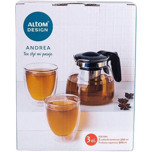 Altom Design termo staklene šalice za kavu i čaj Andrea 300 ml (set od 2 čaše) + vrč 900 ml - 020302365 slika 12