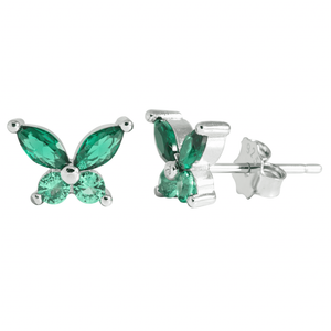 J&B Jewellery 925 Srebrne minđuše na šrafić 00041-Green