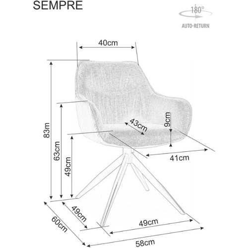 Stolica SEMPRE - Tkanina slika 8