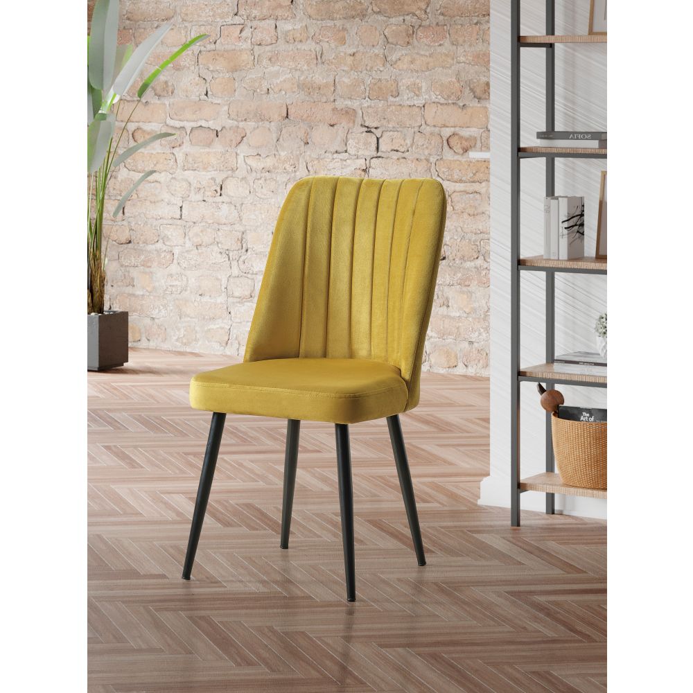Vega - Žuta, Crna Žuta Crna Stolica Set (4 Komada) slika 1