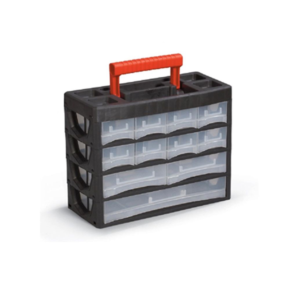 Plastični organizer PL 02 - vertikalna sa ručkom, 270 x 315 x 140 mm, 11 dijelova slika 1