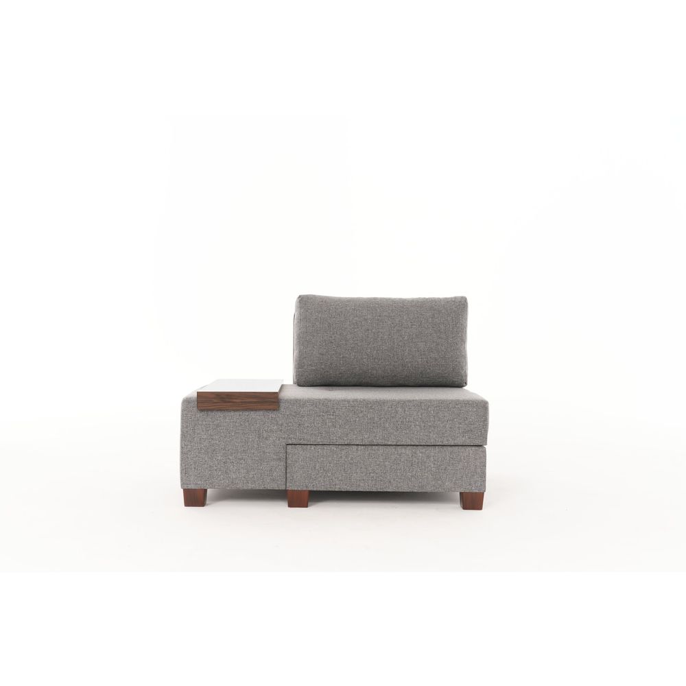 Perenna Linen Left - Sivi Sofa-Krevet sa Jednim Sjedištem slika 4