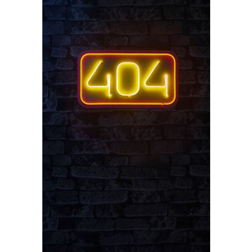 Wallity Ukrasna plastična LED rasvjeta, 404 Not Found - Red, Yellow slika 2