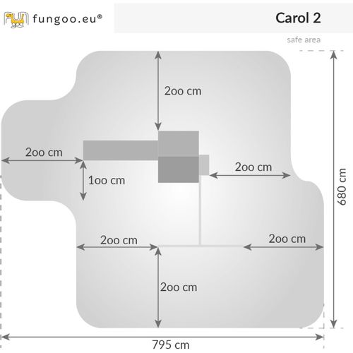 Fungoo set CAROL 2 sivo - drveno dječje igralište slika 5