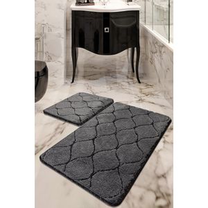 Infinity - Anthracite Anthracite Acrylic Bathmat Set (2 Pieces)