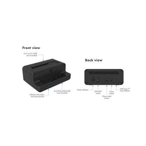 Icybox IB-2914MSCL-C31 docking station and cloning for M.2 NVMe SSD &amp; 2.5''/3.5'' SATA SSD/HDD slika 13