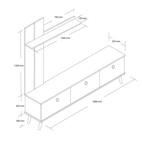 Terra 1382 Oak TV Stand slika 6