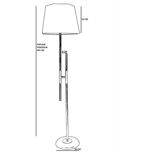 Felix Eskitme Lambader Altıgen Koyu Gri Abajurlu Anthracite Floor Lamp slika 3