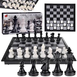 Magnetni set 2u1 šah/dame crno-bijeli