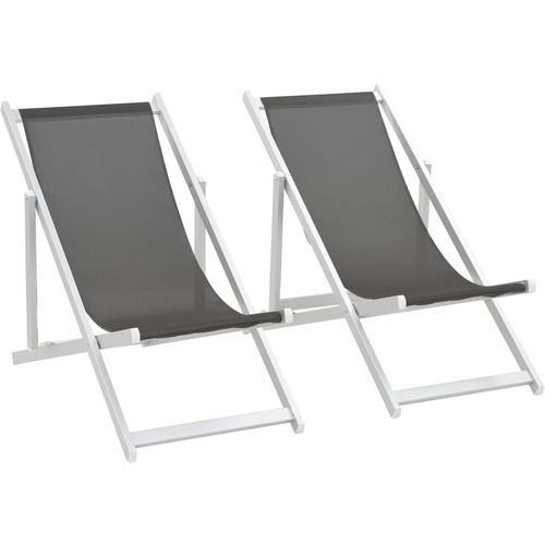 Sklopive stolice za plažu od aluminija i tekstilena 2 kom sive slika 11