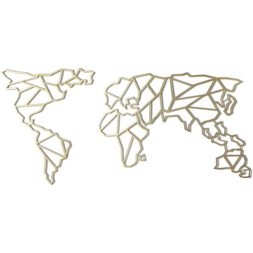 Wallity Metalna zidna dekoracija, World Map - Gold slika 2