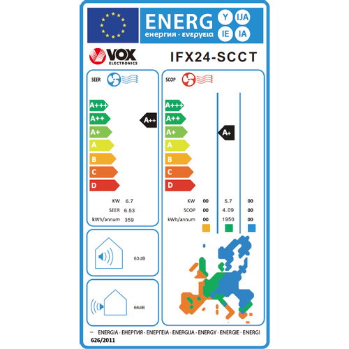 Vox IFX24-SCCT Inverter klima uređaj, 24000 BTU, WiFi ready slika 2