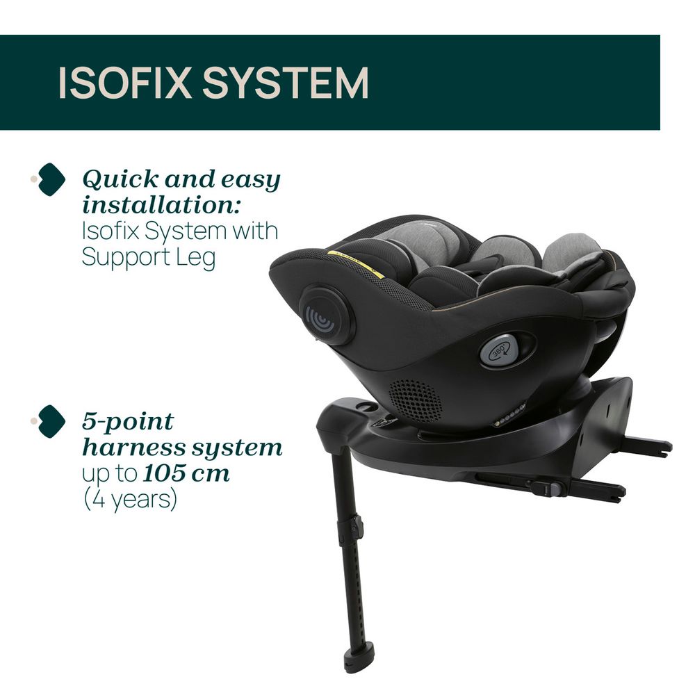 Chicco Rotirajuća autosjedalica Seat105 i-Size 360° (40-105cm) Isofix, Posh Black slika 10