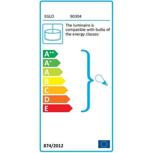 Eglo Pinto nero visilica/1, e27, 1x60w, n-mat/crna-trasp./bijela  slika 2