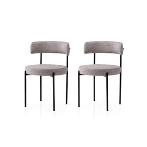 Gını - 4006 V2 Crni i Sivi Set Stolica (2 Komada)