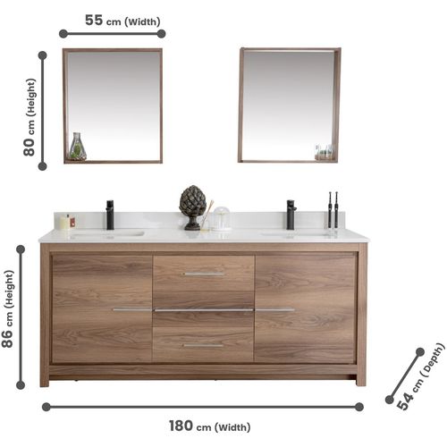 Hanah Home Superior 72 - Walnut Walnut
White Bathroom Furniture Set (3 Pieces) slika 8