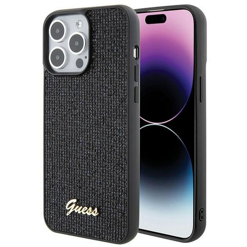 Maska Guess Hc PU Disco Script Metal za iPhone 15 Pro Max 6.7 (GUHCP15XPMSDGSK) slika 1