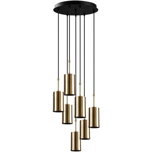 Opviq Vislica KEM  ROUND  antique crna, metal , promjer 43 cm, visina 120 cm, podesiva visina, duljina kabla 90 cm, 7 x E27 40 W, Kem - 6391 slika 1