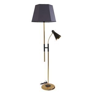 Forza Gold Lambader Prizma Koyu Gri Abajurlu Gold Floor Lamp