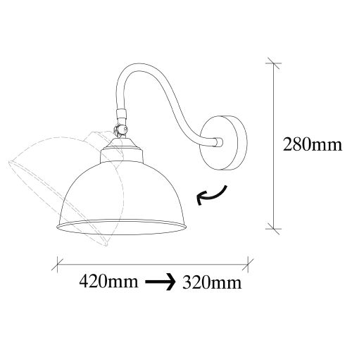 Sağlam - 3742 Crna Zidna Lampa slika 3