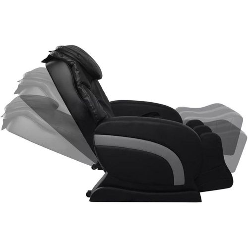 Masažna fotelja od umjetne kože crna slika 8