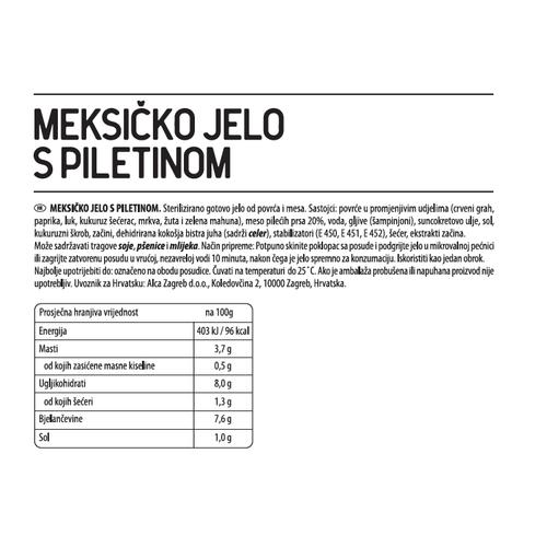 Carnex meksičko jelo sa piletinom 350g slika 2