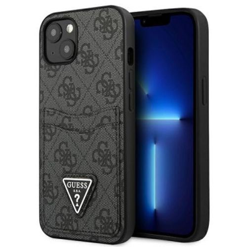 GUESS Futrola za iPhone 13 Pro Black Triangle Logo Cardslot slika 4