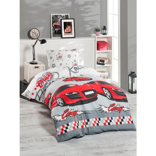 L'essential Maison Crazy - Crveno BeloCrnoSivo pojedinačno posteljno prekrivač slika 1