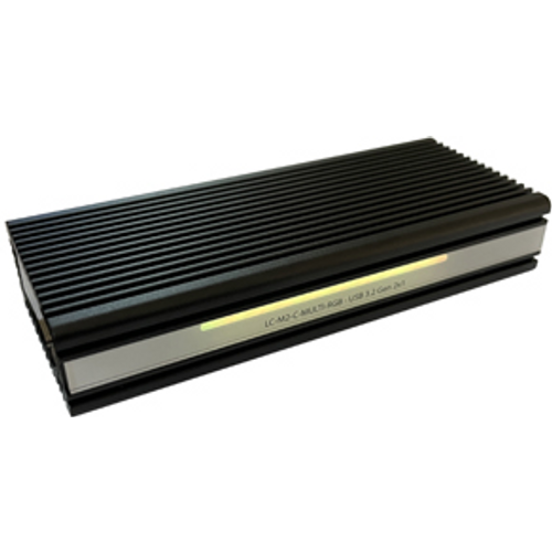 HDD SSD Rack LC Power LC-M2-C-MULTI-RGB NVME Enclosure for M.2 SSD USB3.2 Gen.2x1 Type C Black With RGB Lighting slika 1