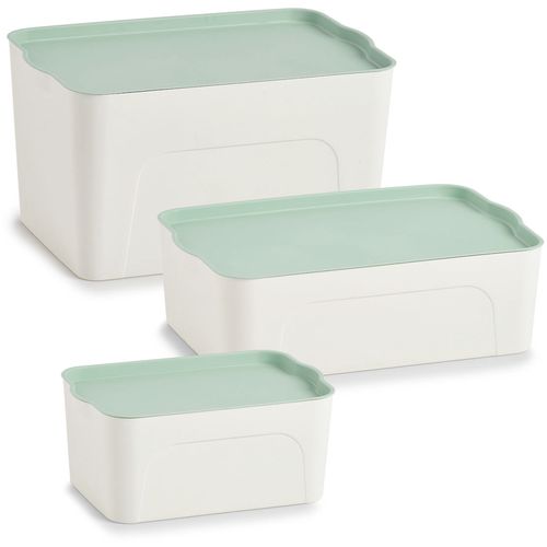 Zeller Kutija za pohranu s poklopcem, plastika, bijela-mint, 44,5x30x24,5 cm, 14685 slika 8