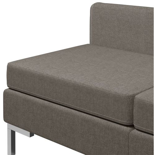4-dijelni set sofa od tkanine smeđe-sivi slika 26