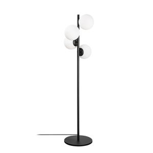 Opviq Podna lampa FAZE 115, crna, metal- staklo, 32 x 32 cm, visina 130 cm, promjer kugle 15 cm, duljina kabla 200 cm, 4 X E27 40 W, Faze-NT-115-1