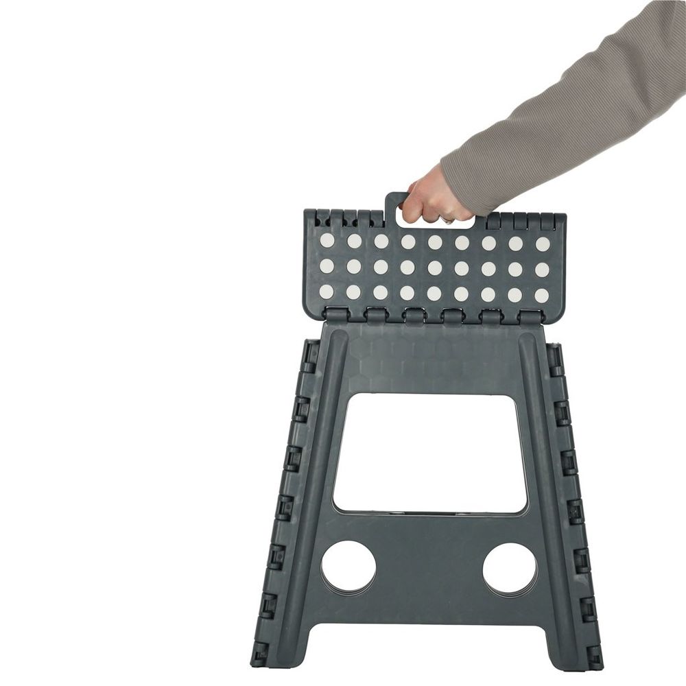 Neklizajući sklopivi tabure 39cm tamno sivi slika 6