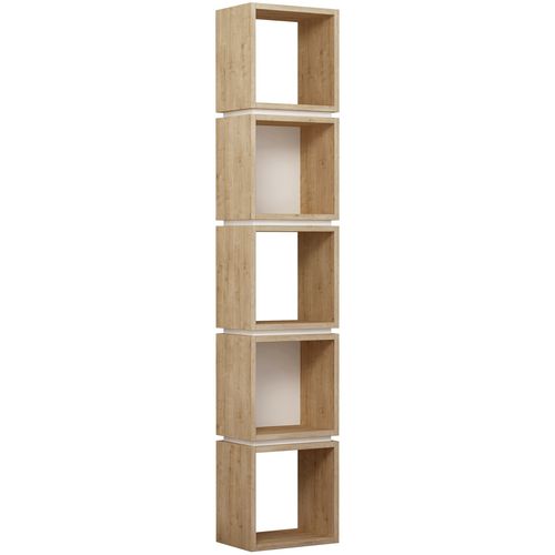 Woody Fashion Polica za knjige, hrast Bijela boja, Multi - Oak, White slika 2