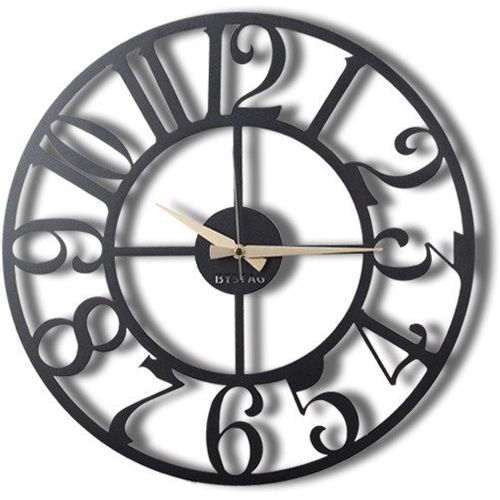 Circle XL Black Decorative Metal Wall Clock slika 4