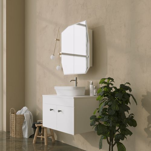 Quartz Cabinet - White White Bathroom Cabinet slika 2
