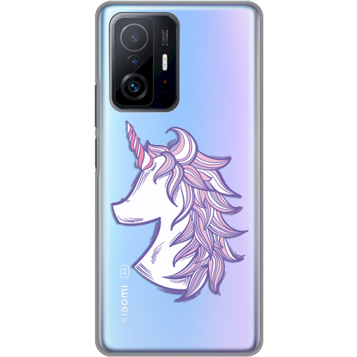 Torbica Silikonska Print Skin za Xiaomi 11T/11T Pro Purple Unicorn slika 1