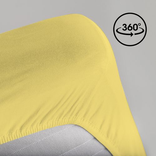 Elastični čaršav Vitapur Lyon - žuti 120x200 cm slika 5
