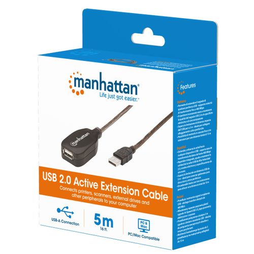 Kabl Manhattan 519779 USB-A M/F 2.0/480Mbps/produžni aktivni/5m slika 2