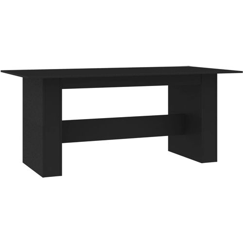 Blagovaonski stol crni 180 x 90 x 76 cm od iverice slika 2