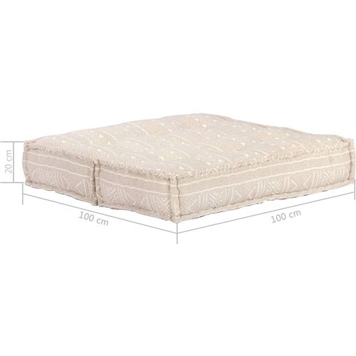 283794 Pouffe 100x100x20 cm Beige Fabric slika 15