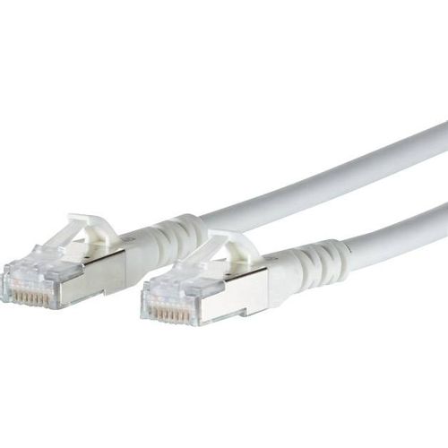 Metz Connect 1308453088-E RJ45 mrežni kabel, Patch kabel cat 6a S/FTP 3.00 m bijela sa zaštitom za nosić 1 St. slika 3